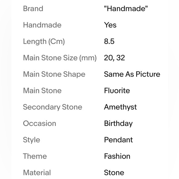 FLUORITE AMETHYST PENDANT - Picture 2 of 3